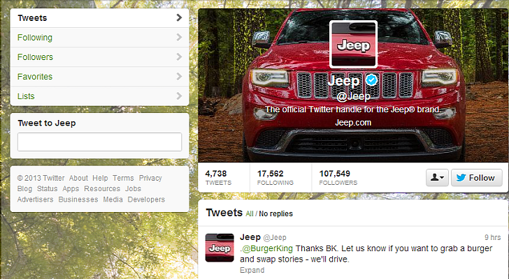 Jeep twitter hacked
