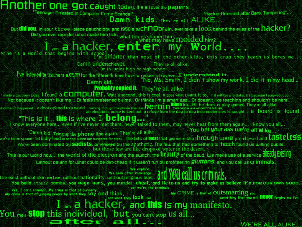 hackers manifesto Mentor