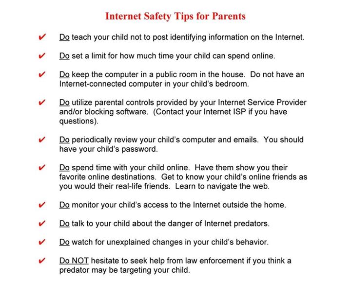 Internet Safety Tip for Parents
